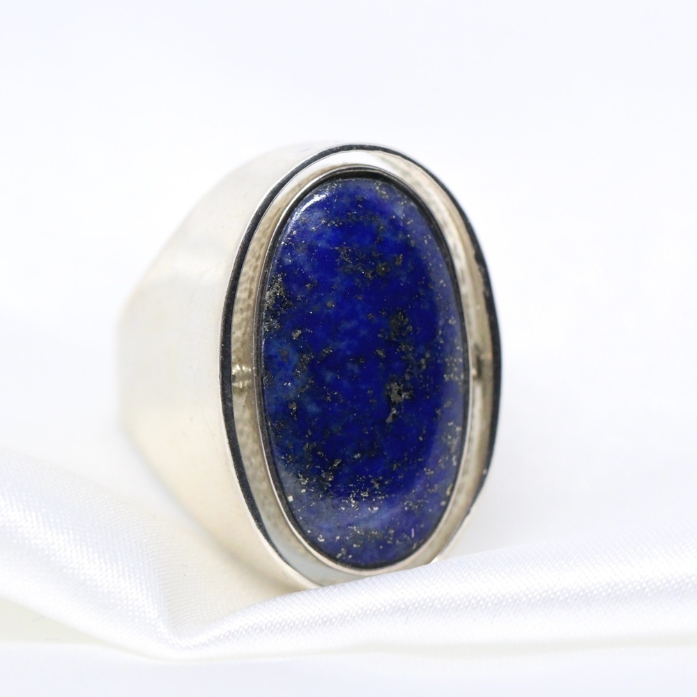 Sterling Silver - JAY KING DTR Turquoise & Lapis Ring - size 6 (REVERSIBLE)
